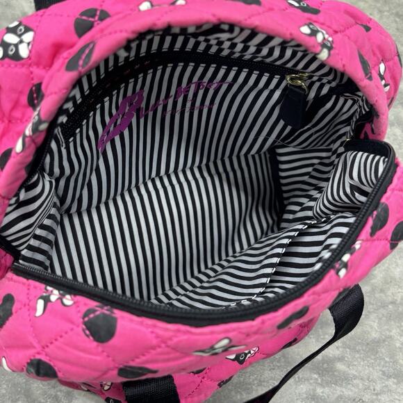 Betsey Johnson French Bulldog Boston Terrier Dog Hot Pink Polka Dot Backpack - Picture 4 of 10